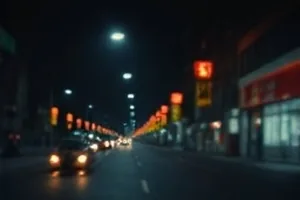午夜档主视觉：靛紫色夜幕下一台亮着屏幕的老式放映机